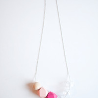 Pink Wooden Bead Necklace NL0969 - Thumbnail 3