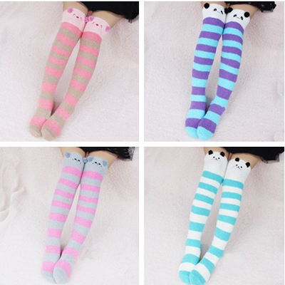 Japanese cute stripe cartoon stockings