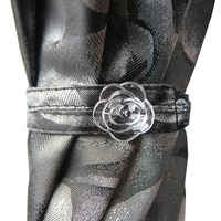 08022. Pagoda Umbrella / Rose Jacquard Fabric - Thumbnail 2