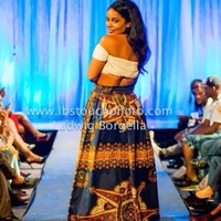 African Print Maxi Skirt - Thumbnail 1