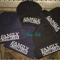 Family Over Everything Beanie- Navy Blue - Thumbnail 2