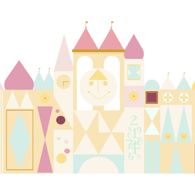 Small world print - pink variation