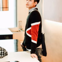 GEOMETRICAL FIGURED JAPANESE FASHION UNISEX WOOLEN SWEATER  - Thumbnail 3