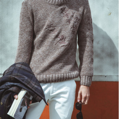 Japanese vintage style floral embroidered sweater - Thumbnail 5