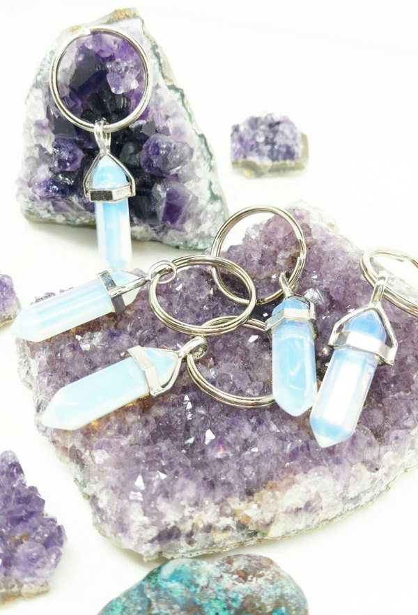 Crystal Keychain Opalite Point Key Chain