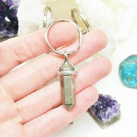 Crystal Keychain Pyrite Point Key Chain - Thumbnail 1