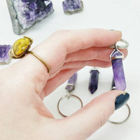 Crystal Keychain Amethyst Keychain - Thumbnail 1