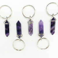 Crystal Keychain Amethyst Keychain - Thumbnail 2