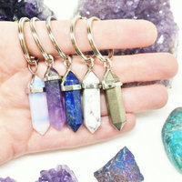 Crystal Keychain Amethyst Keychain - Thumbnail 3