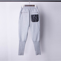 VELVET THICK MICRO DROP CROTCH ZIPPER POCKET HAREM GREY PANTS - Thumbnail 1