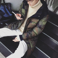 CAMOUFLAGE PATCH WORK HAND STUFFED WOOLEN WINTER COAT - Thumbnail 2