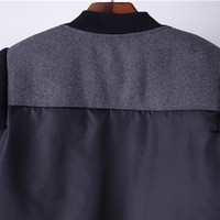 BRITISH FASHION STYLE QUILTED PLAID THICK BLACK JACKET - Thumbnail 3