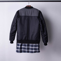 BRITISH FASHION STYLE QUILTED PLAID THICK BLACK JACKET - Thumbnail 4