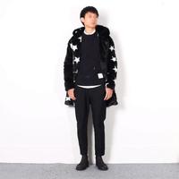 BRITISH DESIGN FIVE POINTED STAR WOOLEN BLACK WHITE COAT - Thumbnail 4