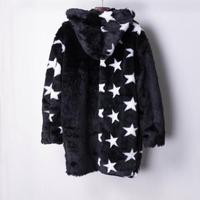 BRITISH DESIGN FIVE POINTED STAR WOOLEN BLACK WHITE COAT - Thumbnail 2