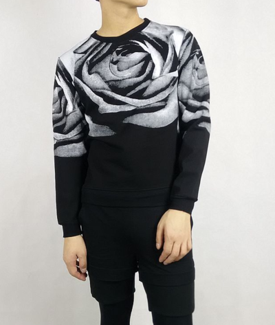 KOREAN STYLE COLORFUL ROSE PRINTED SWEATSHIRT R016