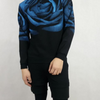 KOREAN STYLE COLORFUL ROSE PRINTED SWEATSHIRT R016 - Thumbnail 1