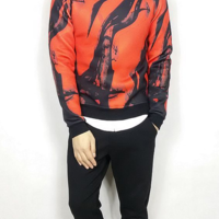 ABSTRACT RED INK PRINTED SWEATSHIRT R023 - Thumbnail 1
