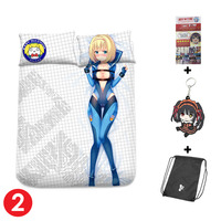 Brand New Dakimakura Anime Japan Blanket with 2pcs 40 x 68cm Pillow Covers - Thumbnail 2