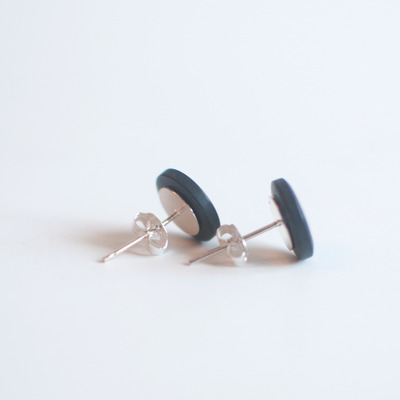 .925 sterling silver vintage button earrings er1012