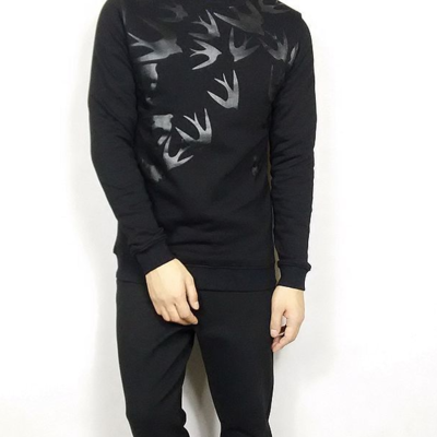 Swallows embroidered sweatshirt japanese style r032 - Thumbnail 4