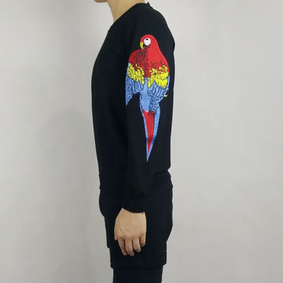 Japanese street fashion parrot patch work sweatshirt r012 - Thumbnail 5