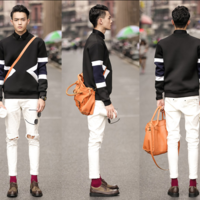 JAPANESE FASHION GEOMETRIC MOSAIC FIGURED SWEATSHIRT K3206 - Thumbnail 3