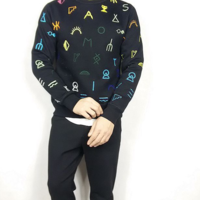 COLORFUL MODERN FIGURED EMBROIDERED SWEATSHIRT JAPANESE STYLE - Thumbnail 2