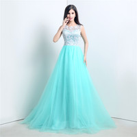 A Line prom dress,mint prom dress,lace prom dress,cheap prom dress,party Prom Dresses,evening Dresses,153635 - Thumbnail 1