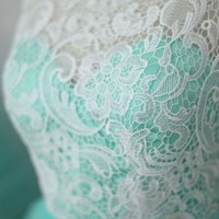 A Line prom dress,mint prom dress,lace prom dress,cheap prom dress,party Prom Dresses,evening Dresses,153635 - Thumbnail 2