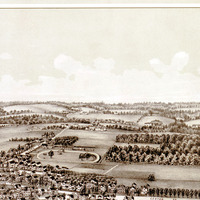 Perry, New York in 1892- Bird's Eye View, Aerial, Panorama, Vintage, Antique Map, Reproduction, Giclée, Fine Art, Wall Map, History - Thumbnail 4