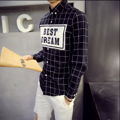 Japanese street fashion letters printed casual shirt v072 - Thumbnail 5