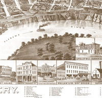 Montgomery, Alabama in 1887 - Bird's Eye View Map, Aerial, Panorama, Vintage, Antique, Reproduction, Giclée, Fine Art, Wall Map, History - Thumbnail 2