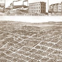 Montgomery, Alabama in 1887 - Bird's Eye View Map, Aerial, Panorama, Vintage, Antique, Reproduction, Giclée, Fine Art, Wall Map, History - Thumbnail 3