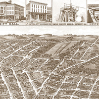 Montgomery, Alabama in 1887 - Bird's Eye View Map, Aerial, Panorama, Vintage, Antique, Reproduction, Giclée, Fine Art, Wall Map, History - Thumbnail 4