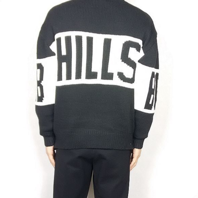 Letters figured loose style warm sweater w8072 - Thumbnail 5