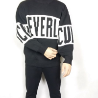 LETTERS FIGURED LOOSE STYLE WARM SWEATER W8072 - Thumbnail 1