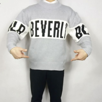 LETTERS FIGURED LOOSE STYLE WARM SWEATER W8072 - Thumbnail 2