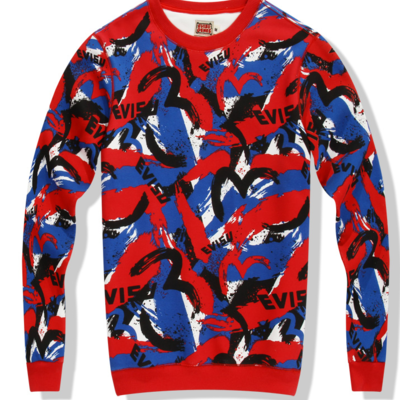 Evis brand abstract pattern design colorful sweatshirt