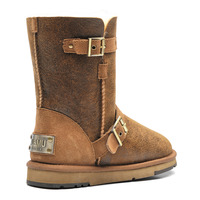 AUMU AUSTRALIA CHESTNUT CRAZE BROWN SHEEPSKIN WATERPROOF LEATHER BOOTS - Thumbnail 1