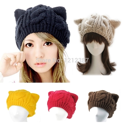 Wool cat ear beanies