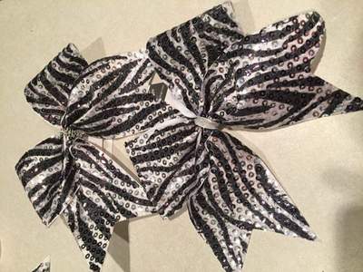 Sequin Zebra Cheer Bow