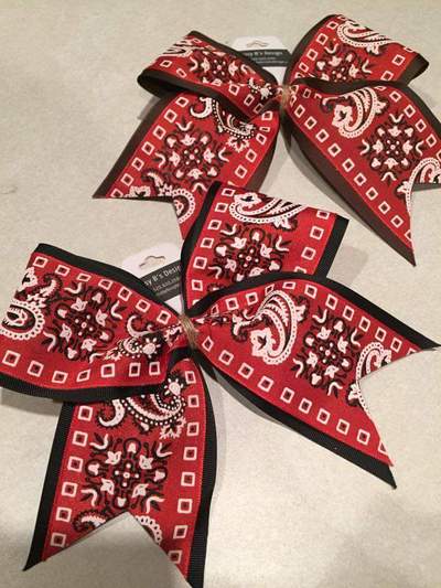Red Bandana Cheer Bow