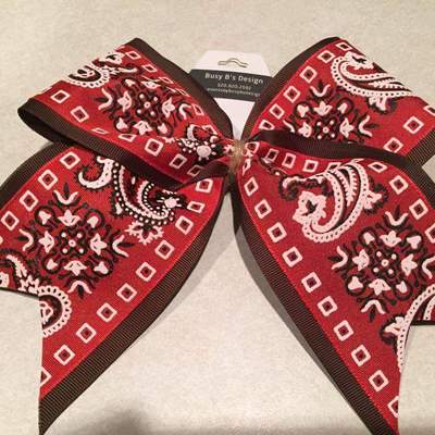 Red bandana cheer bow