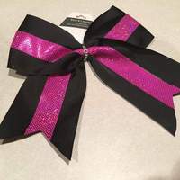 Pink Holographic Stripe Cheer Bow - Thumbnail 1