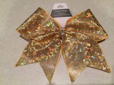 Gold Holographic Cheer Bow