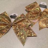 Gold Holographic Cheer Bow - Thumbnail 1