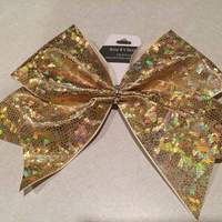 Gold Holographic Cheer Bow - Thumbnail 2