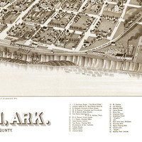 Van Buren, Arkansas in 1888 - Bird's Eye View Map, Aerial map, Panorama, Vintage map, Antique map, Reproduction, Giclée, Wall map, Fine Art - Thumbnail 2
