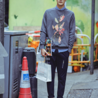 KOREAN STYLE TULIP EMBROIDERED UNISEX COTTON SWEATSHIRT - Thumbnail 2